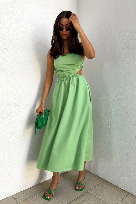 Dani Midi Dress GREEN - Image 4