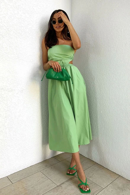 Dani Midi Dress GREEN - Image 3