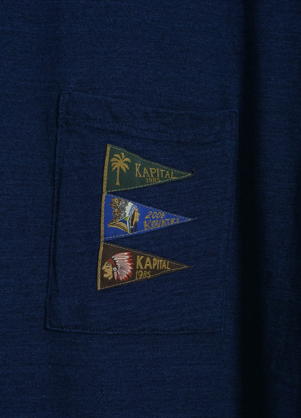 KAPITAL 4 FLAGS | Jersey Pennant T | Indigo - Image 4