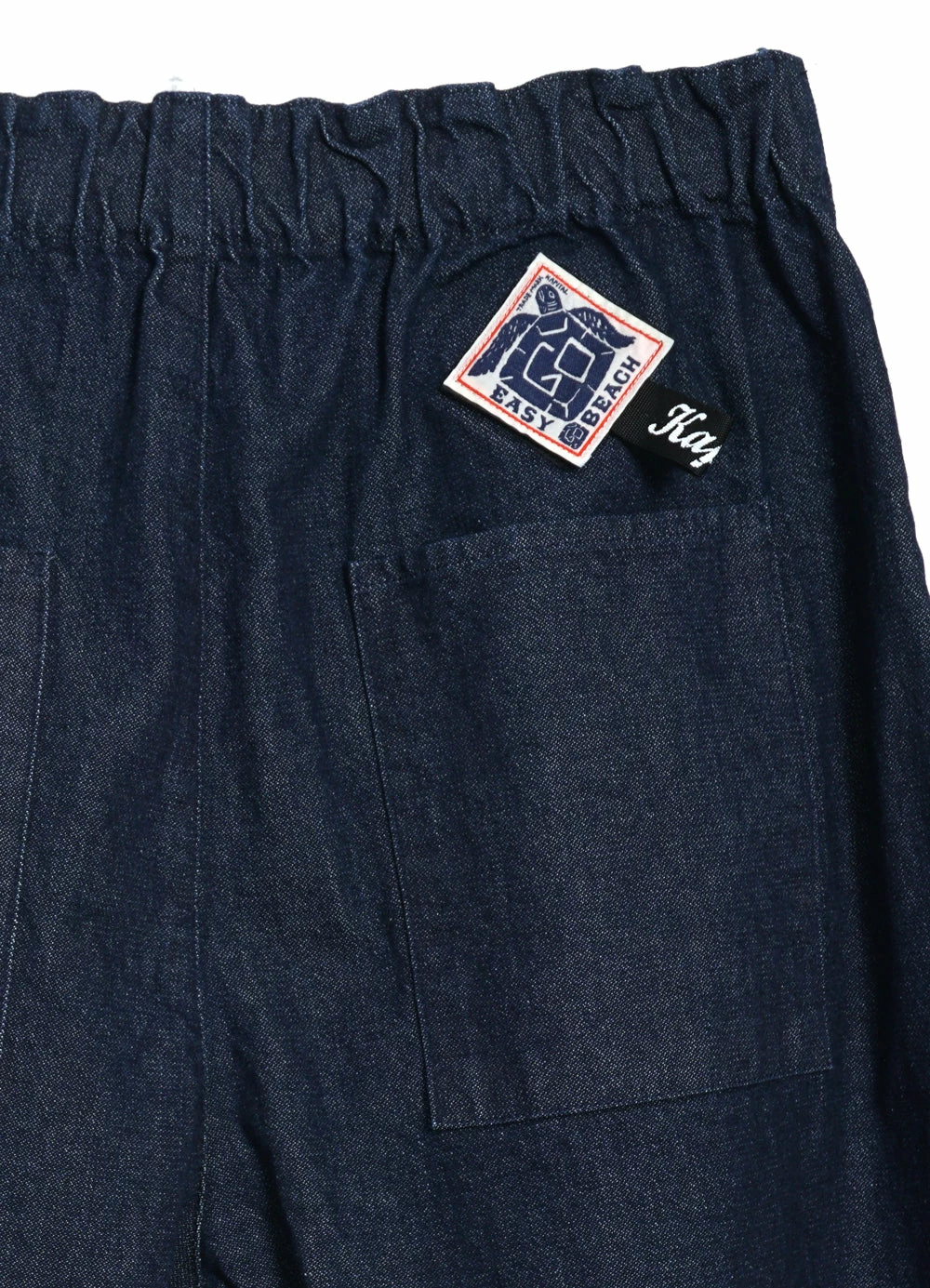 KAPITAL EASY BEACH GO | 12oz Broken Denim Trousers | Indigo - Image 3