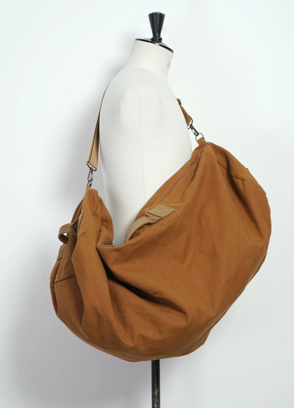 KAPITAL DENIM REPAIR SERVICE | Large Boston Bag | Camel - Image 3
