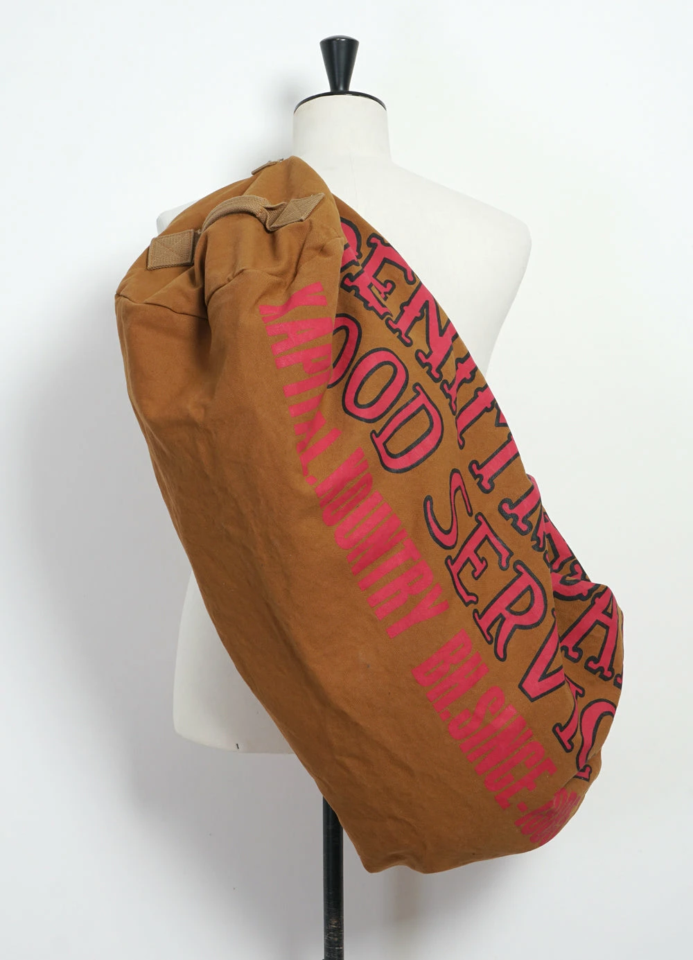 KAPITAL DENIM REPAIR SERVICE | Large Boston Bag | Camel - Image 5