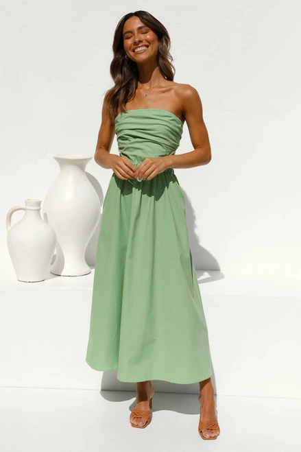 Dani Midi Dress GREEN - Image 9