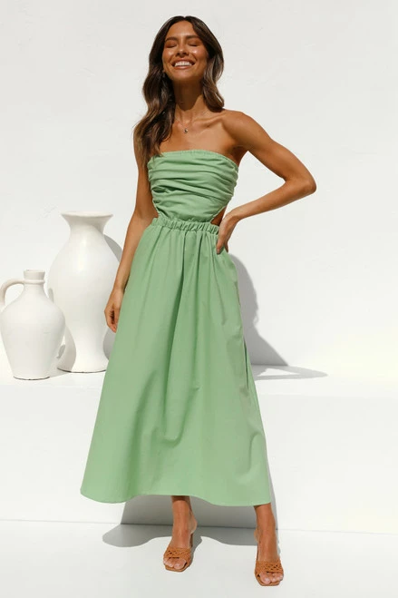 Dani Midi Dress GREEN - Image 12