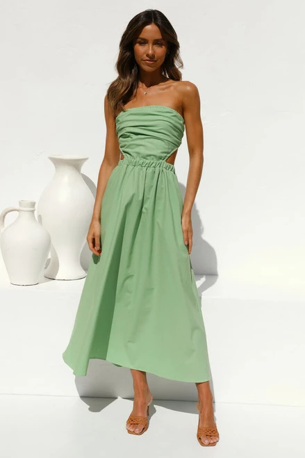 Dani Midi Dress GREEN - Image 7