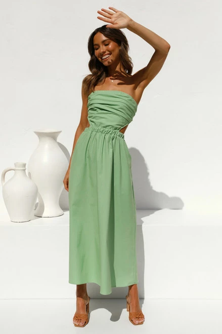 Dani Midi Dress GREEN - Image 11
