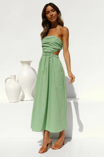 Dani Midi Dress GREEN - Image 6