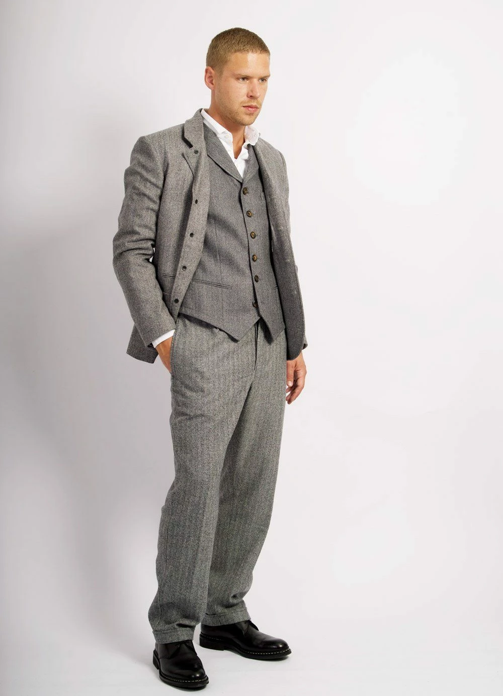 HANSEN GARMENTS ANKER | Classic Blazer | Grey Melange - Image 5