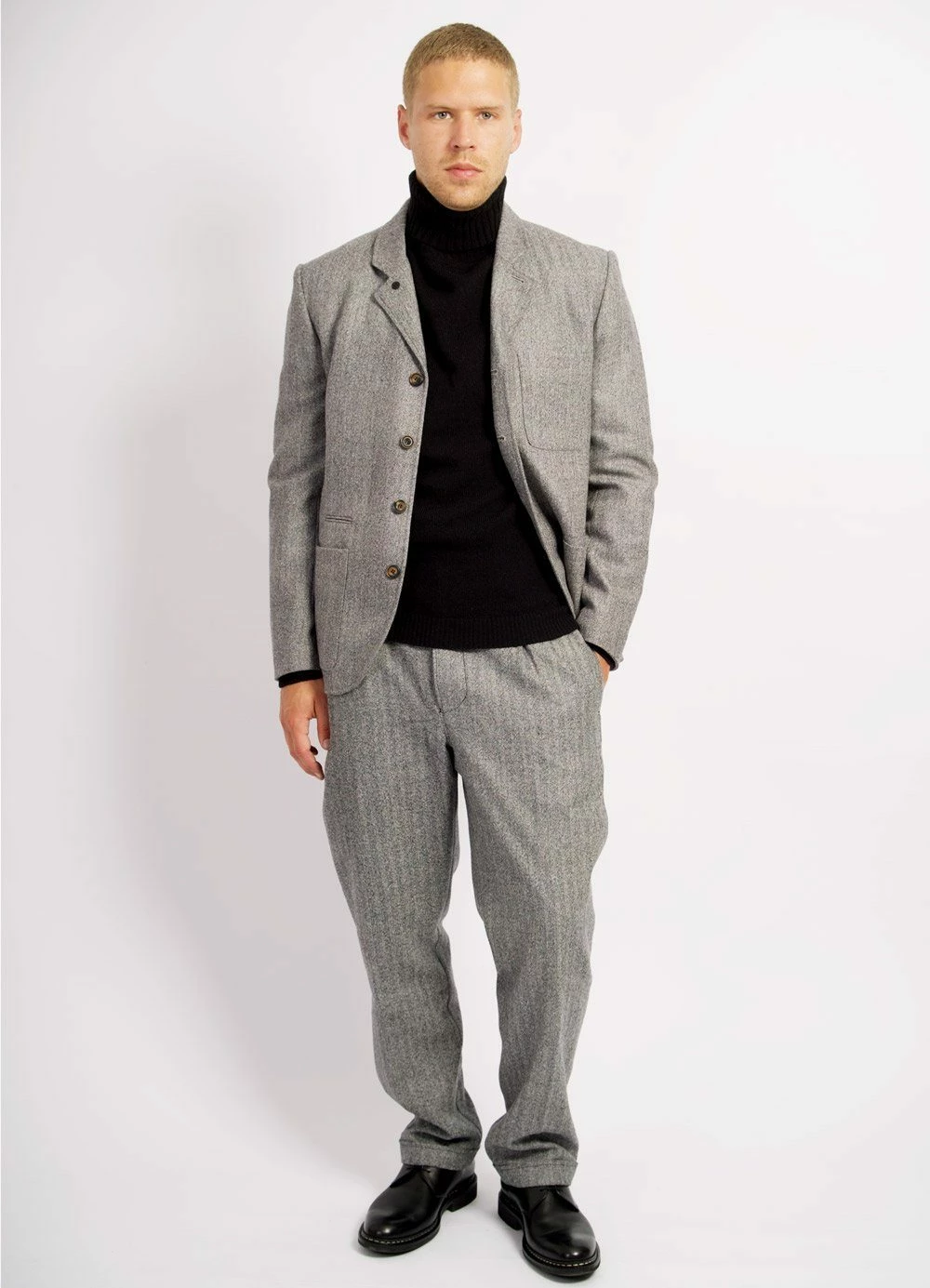 HANSEN GARMENTS ANKER | Classic Blazer | Grey Melange - Image 8