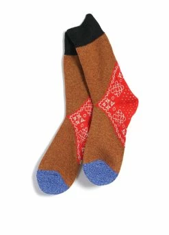 KAPITAL BANDANA | 96 Wool Heel Socks | Red