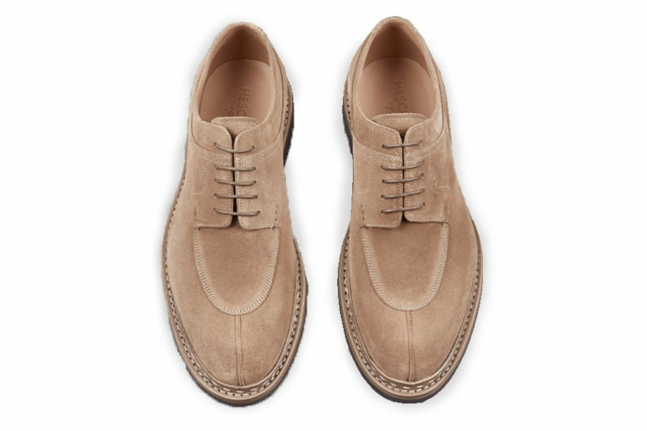 Heschung CATALPA | Water-resistant Suede Derby Shoe | Cream