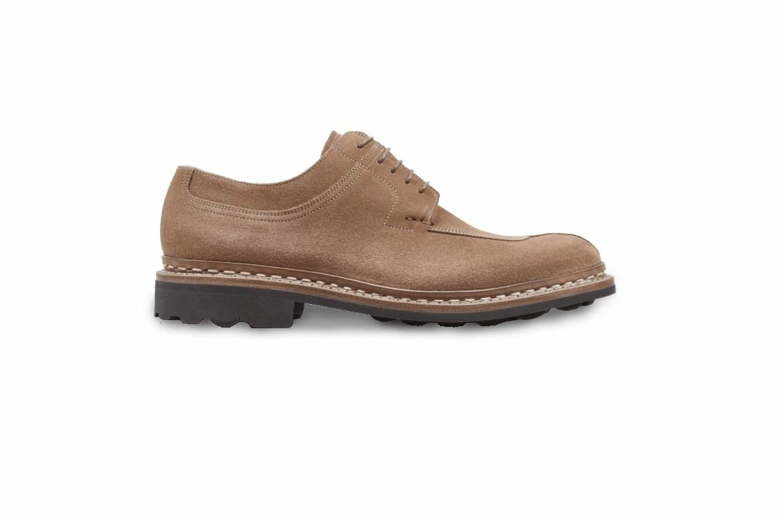 Heschung CATALPA | Water-resistant Suede Derby Shoe | Cream - Image 3