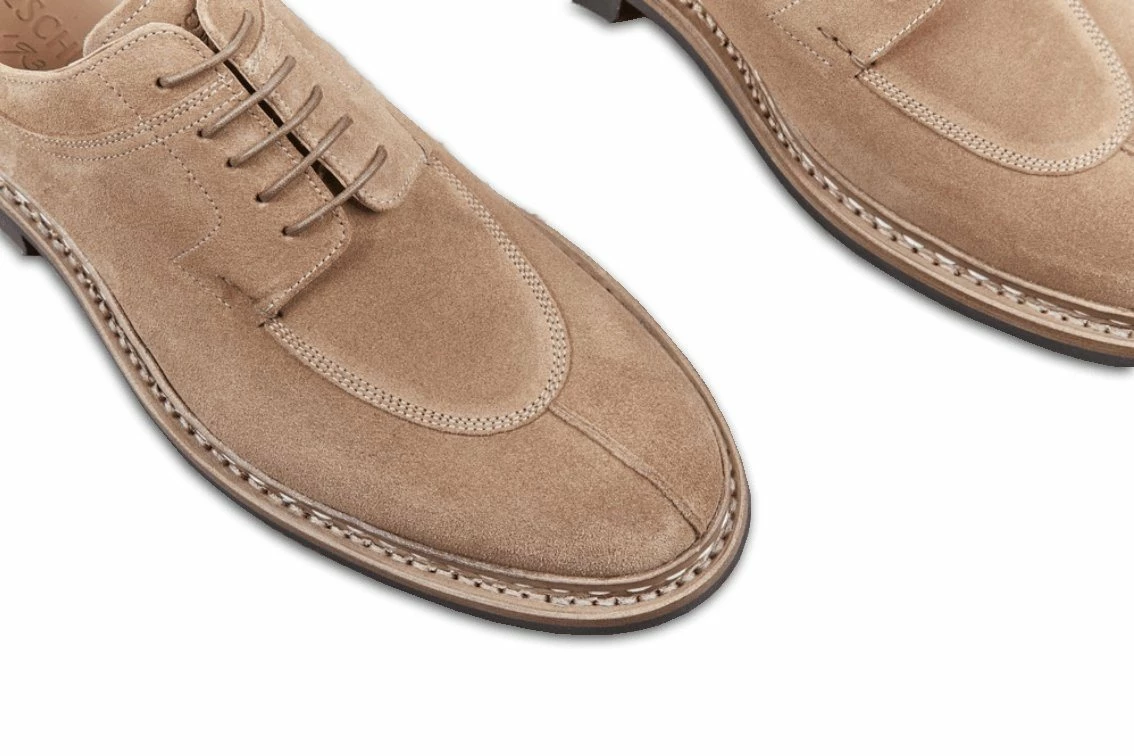 Heschung CATALPA | Water-resistant Suede Derby Shoe | Cream - Image 4