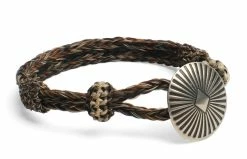 Chamula Concho Bracelet | Hand-woven Horsehair | Black/Natural