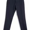 HANSEN GARMENTS FINN | Side Buckle Regular Trousers | Blue Pin
