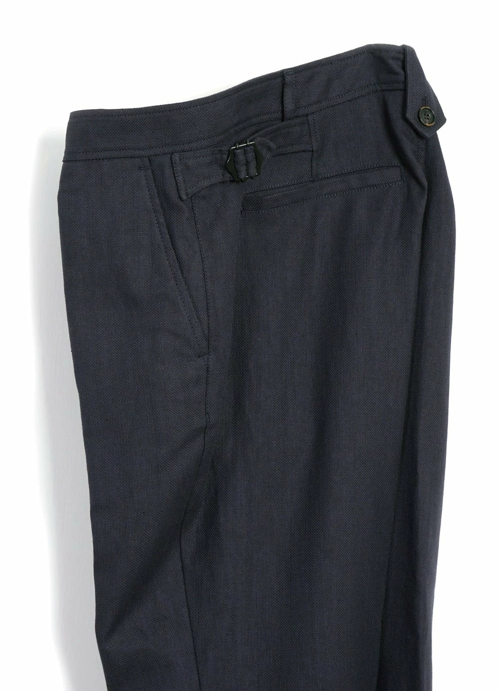 HANSEN GARMENTS FINN | Side Buckle Regular Trousers | Dark Blue - Image 7