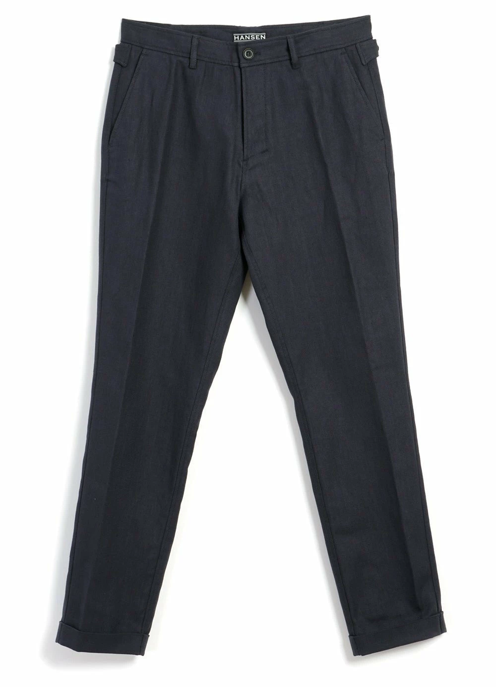 HANSEN GARMENTS FINN | Side Buckle Regular Trousers | Dark Blue
