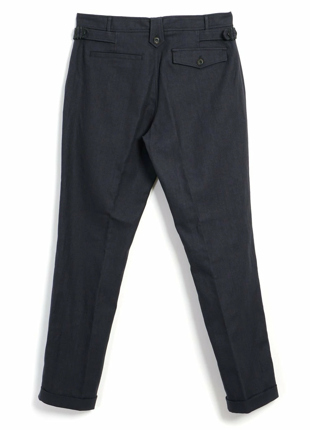 HANSEN GARMENTS FINN | Side Buckle Regular Trousers | Dark Blue - Image 5