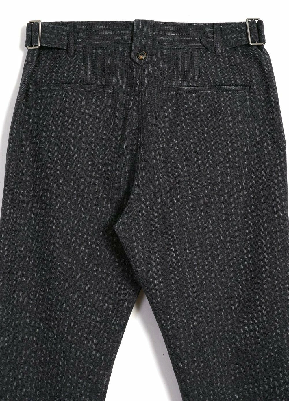 HANSEN GARMENTS FINN | Side Buckle Regular Trousers | Grey Pin - Image 6