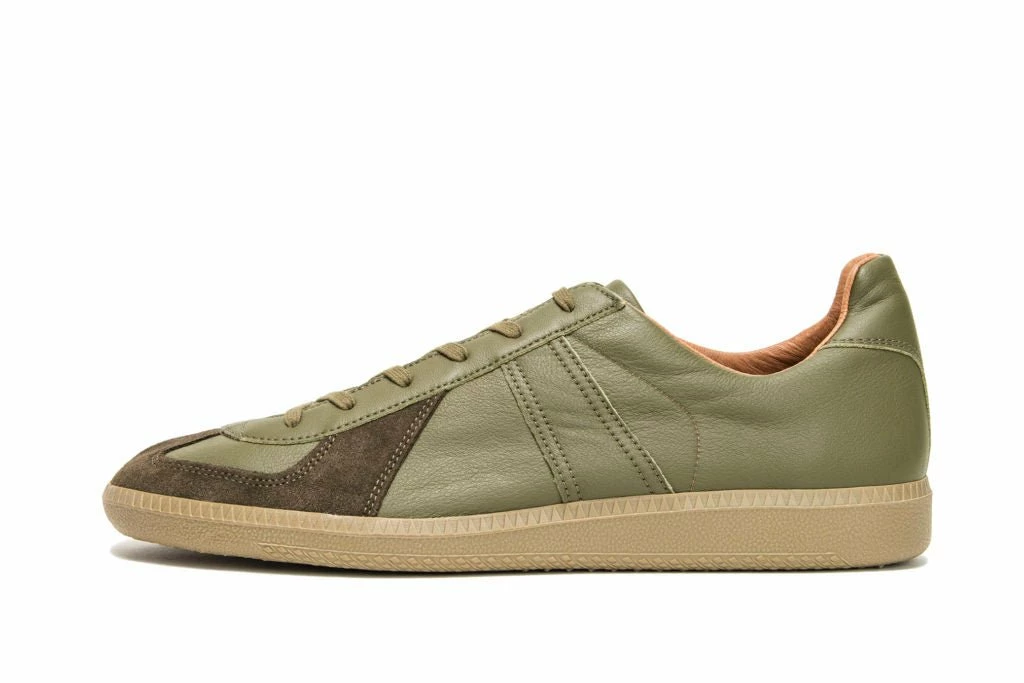 REPRODUCTION OF FOUND GERMAN MILITARY TRAINER | Leather Sneaker | Khaki
