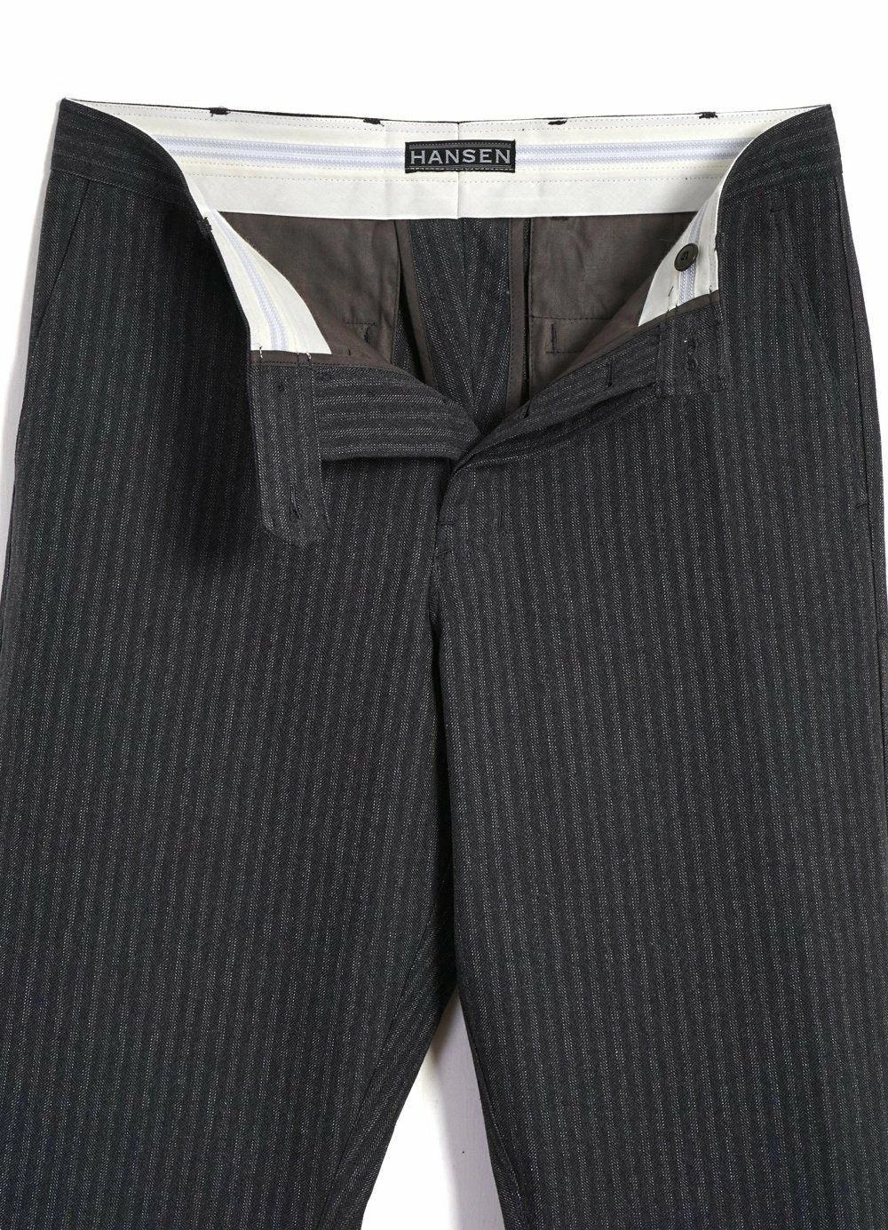 HANSEN GARMENTS KIAN | Cinch Back Wide Trousers | Grey Pin - Image 5