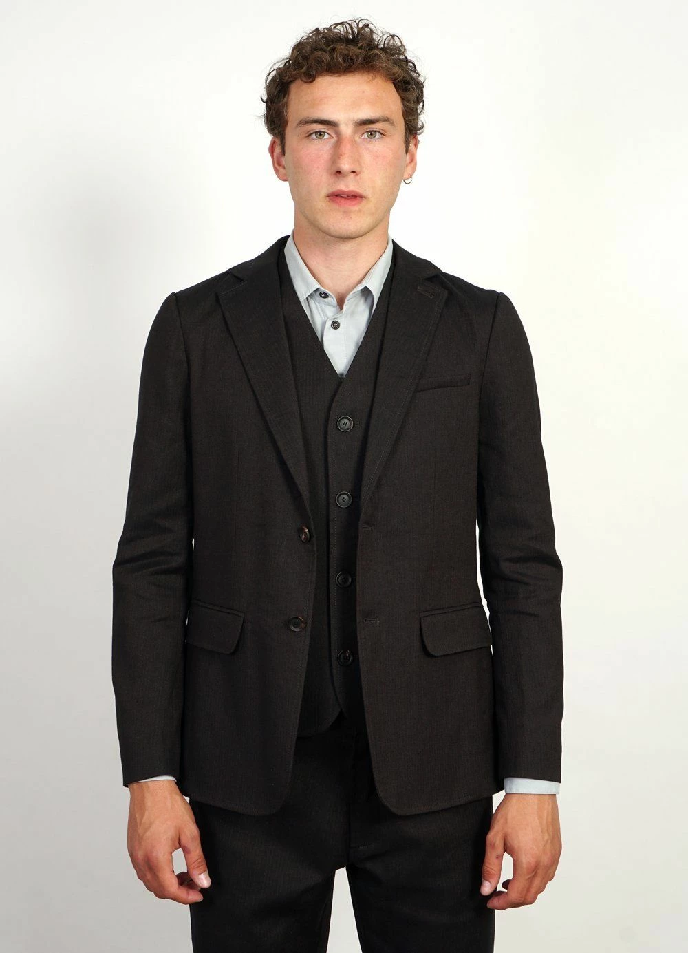 HANSEN GARMENTS KRISTIAN | Two Button Blazer | Coffee Melange - Image 2