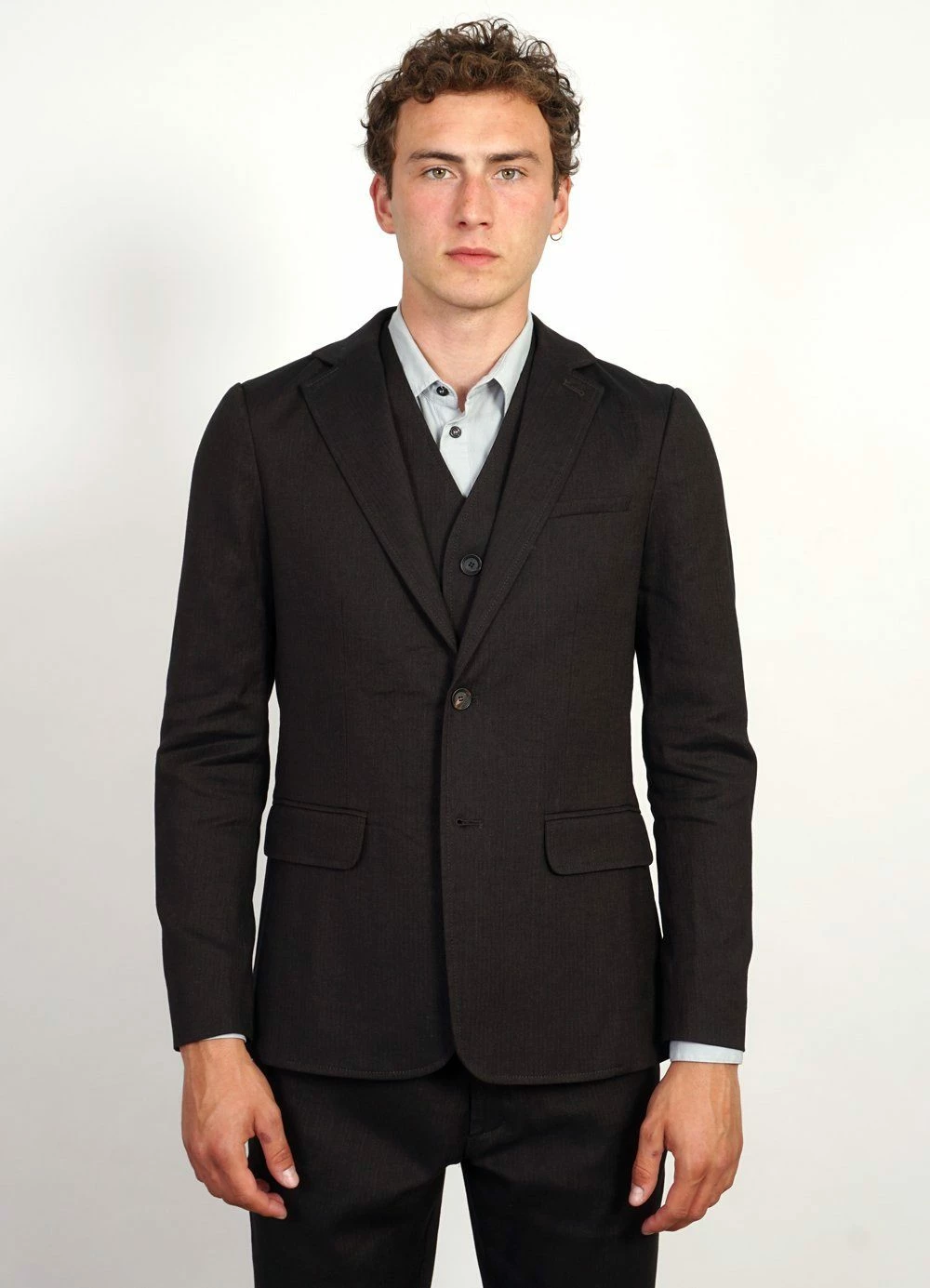 HANSEN GARMENTS KRISTIAN | Two Button Blazer | Coffee Melange - Image 3