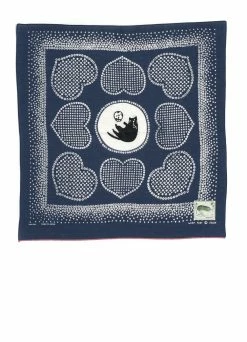KAPITAL LOVE CAT | Embroidered Bandana | Navy