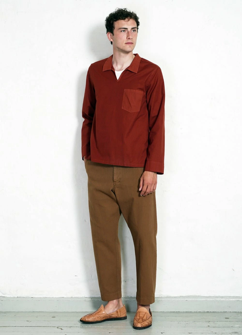 HANSEN GARMENTS MARIUS | Casual Pull On Shirt | Terracotta - Image 2