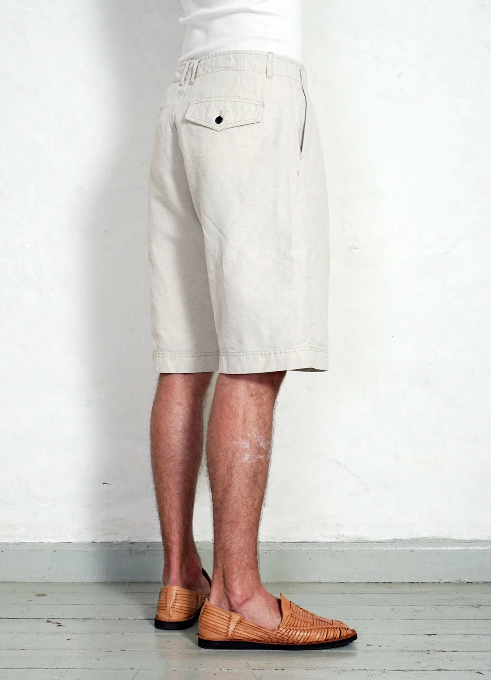 HANSEN GARMENTS ROBIN | Super Wide Pleated Shorts | Flax Nature - Image 4