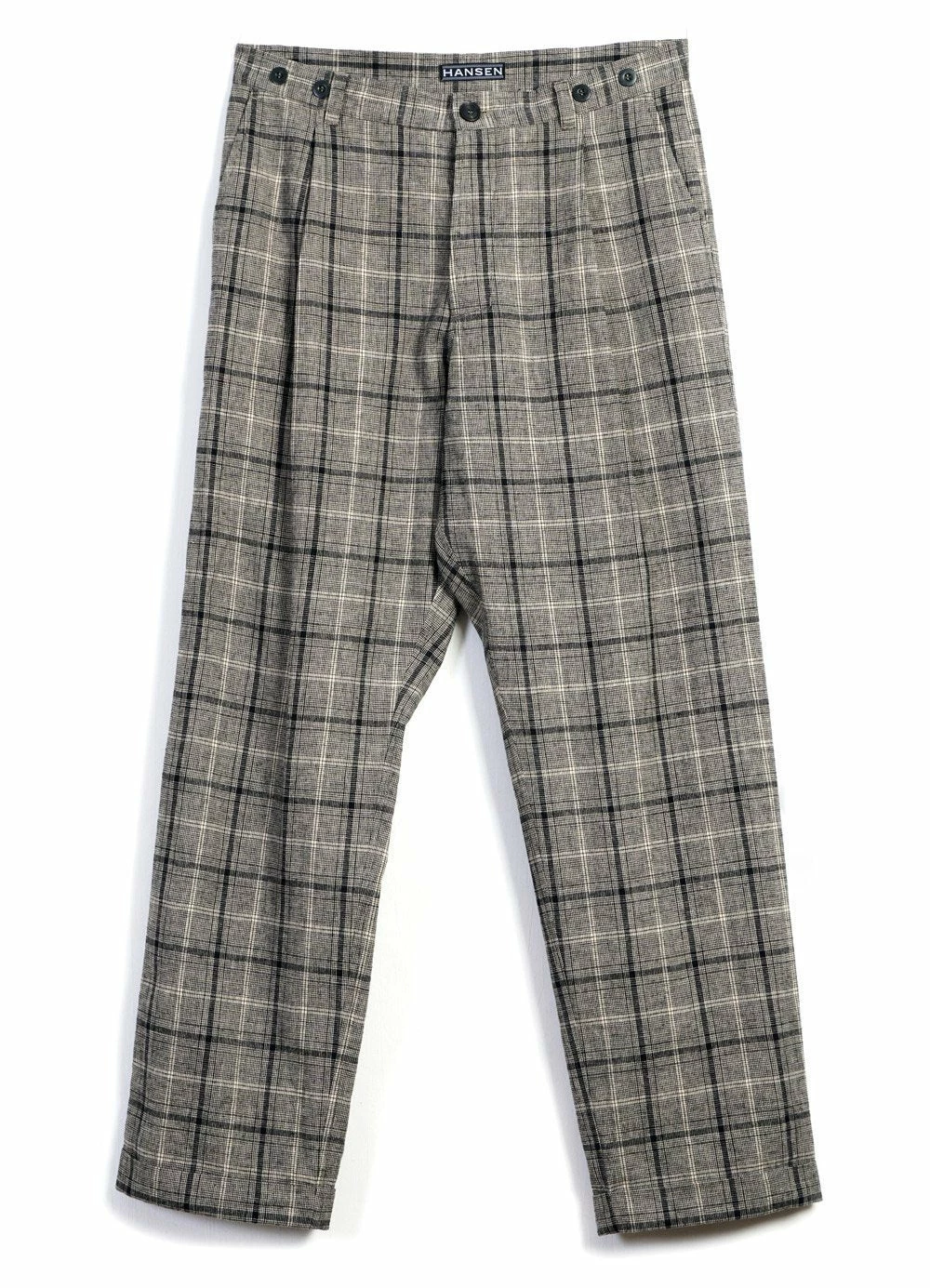 HANSEN GARMENTS SUNE | Pleated Wide Cut Trousers | Check 1