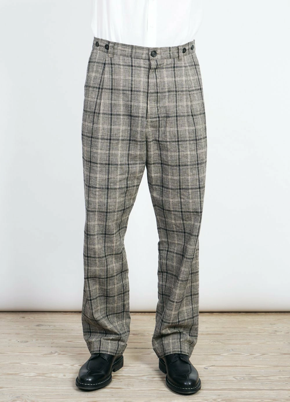 HANSEN GARMENTS SUNE | Pleated Wide Cut Trousers | Check 1 - Image 2
