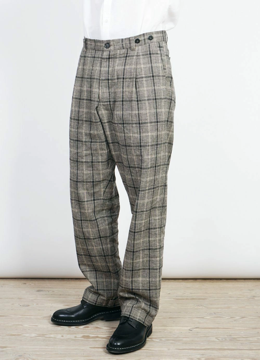 HANSEN GARMENTS SUNE | Pleated Wide Cut Trousers | Check 1 - Image 3