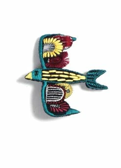 KAPITAL SWALLOW | 3D Embroidered Pin Badge | Turquoise