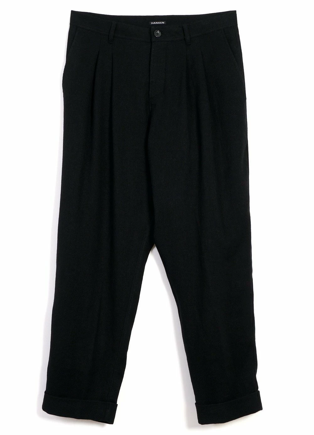 HANSEN GARMENTS SYLVESTER | Double Pleated Trousers | Black