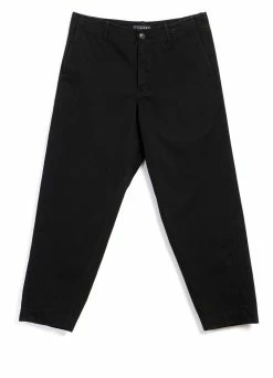 HANSEN GARMENTS TRYGVE | Wide Cut Cropped Trousers | Black