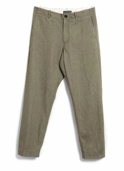 HANSEN GARMENTS TRYGVE | Wide Cut Cropped Trousers | Safari