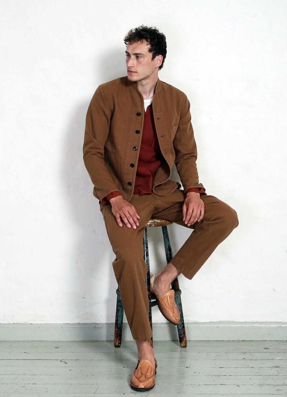 HANSEN GARMENTS TRYGVE | Wide Cut Cropped Trousers | Terra - Image 8