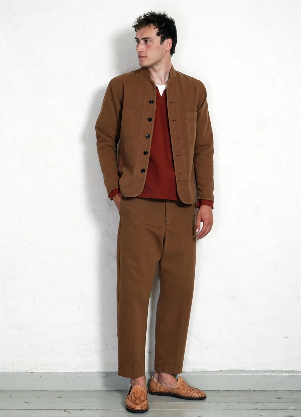 HANSEN GARMENTS TRYGVE | Wide Cut Cropped Trousers | Terra - Image 2