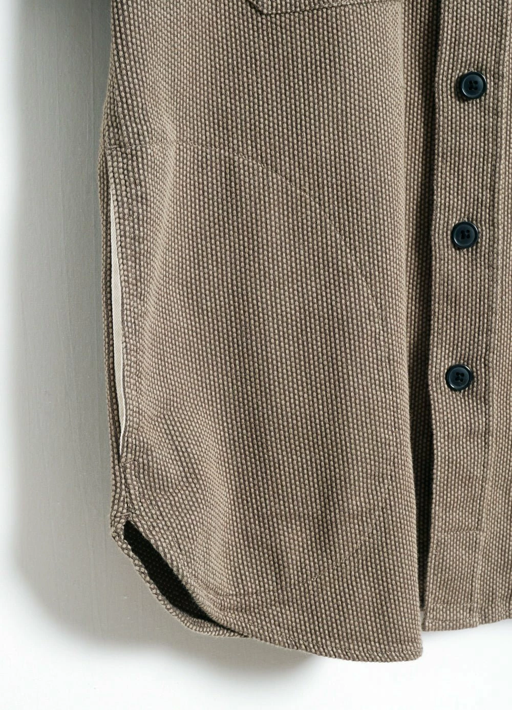 HANSEN GARMENTS VILLY | Short Sleeve Shirt | Khaki Sashiko - Image 6