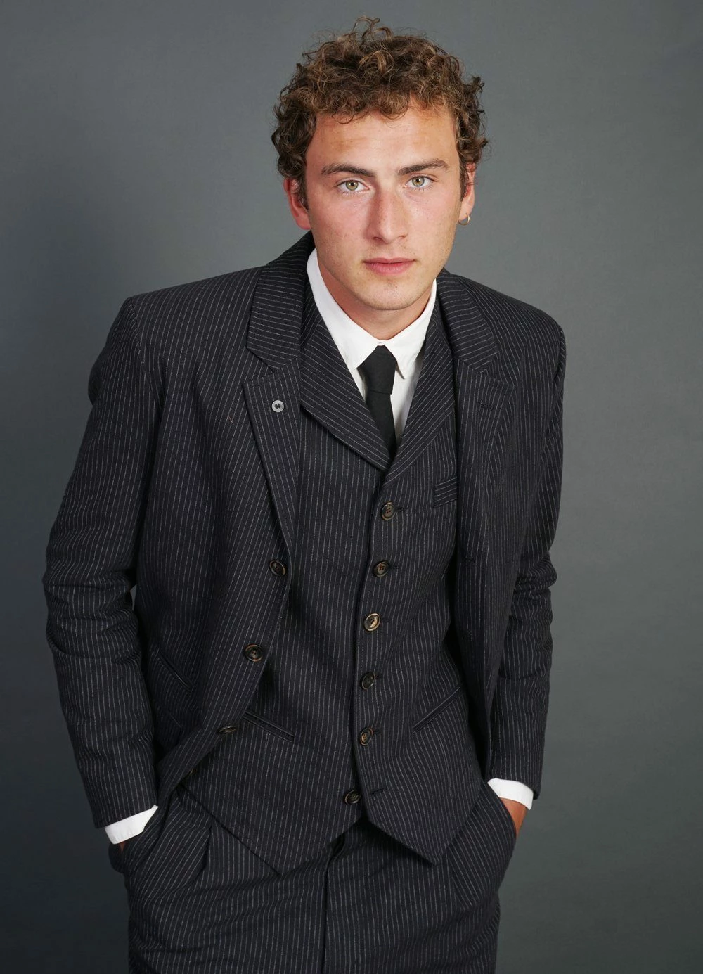 HANSEN GARMENTS WILLIAM | High Lapel Waistcoat | Black Pin - Image 3