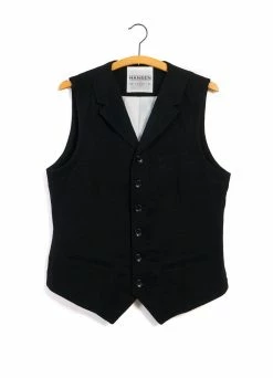 HANSEN GARMENTS WILLIAM | Lapel Waistcoat | Black